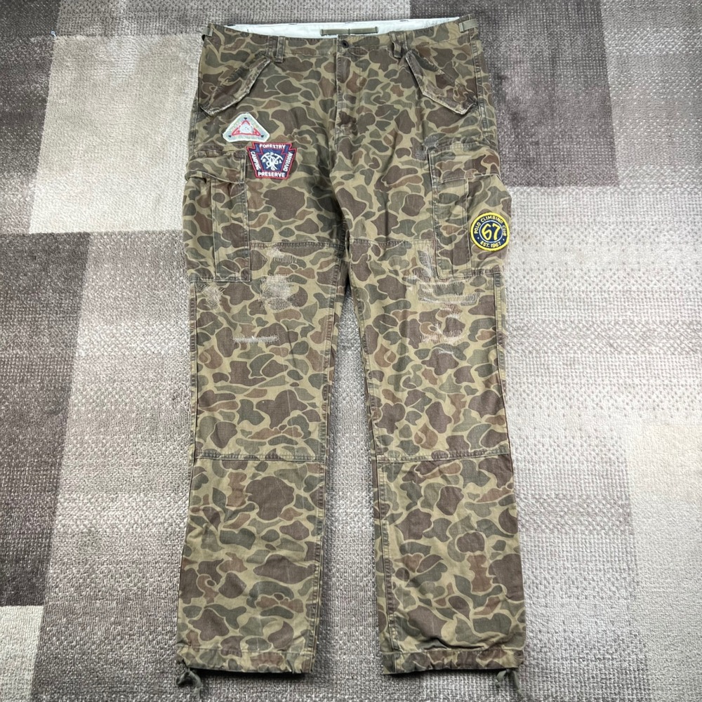 Polo Ralph Lauren Mens 38x36 Classic Fit Duck Camo Patchwork Cargo Pants RL-67